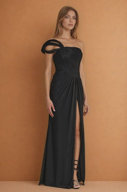 KOS Couture Sculpted Shoulder Formal Evening  Dress