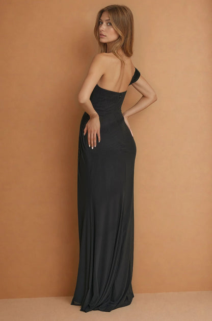 KOS Couture Sculpted Shoulder Formal Evening  Dress