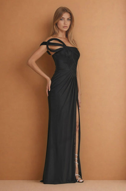 KOS Couture Sculpted Shoulder Formal Evening  Dress