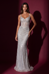 Hand Beaded Long Formal Full Sequince Couture Dress
