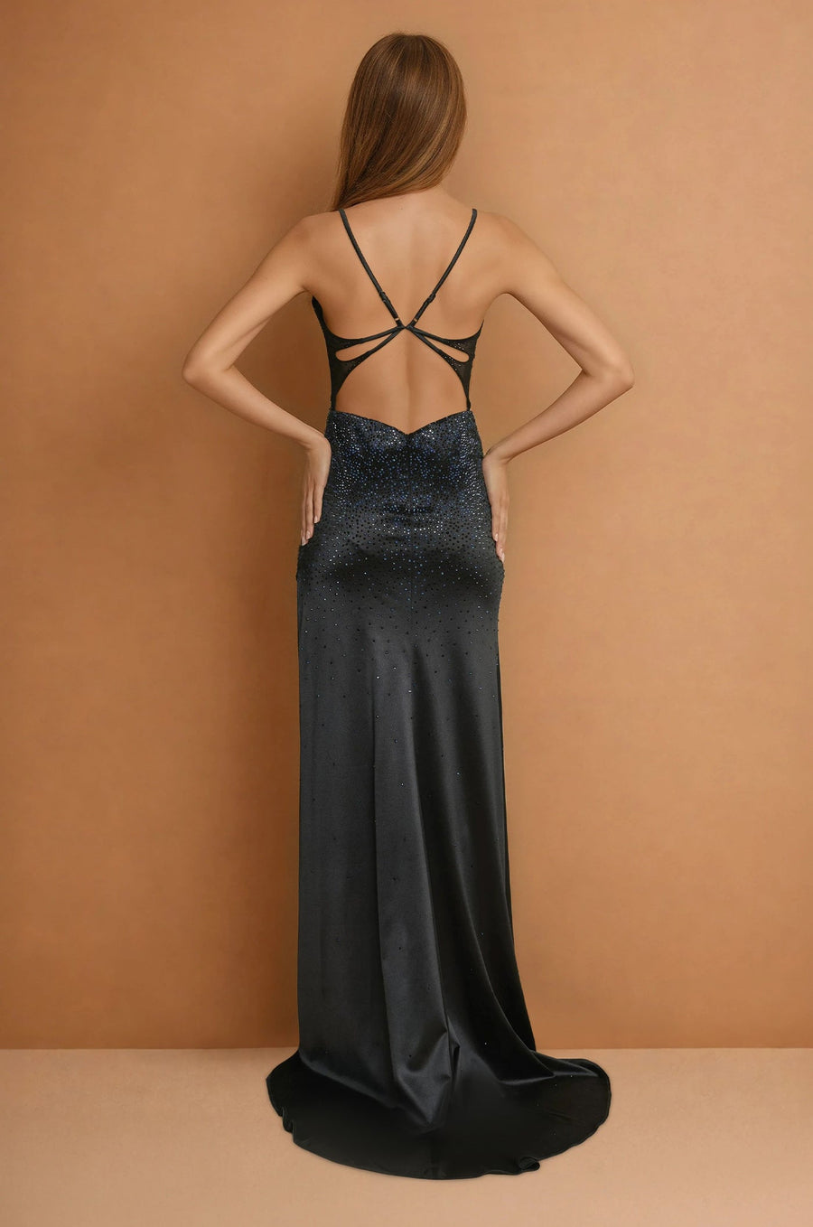Formal Dresses  Open Back Sexy Long Prom Dress  Black