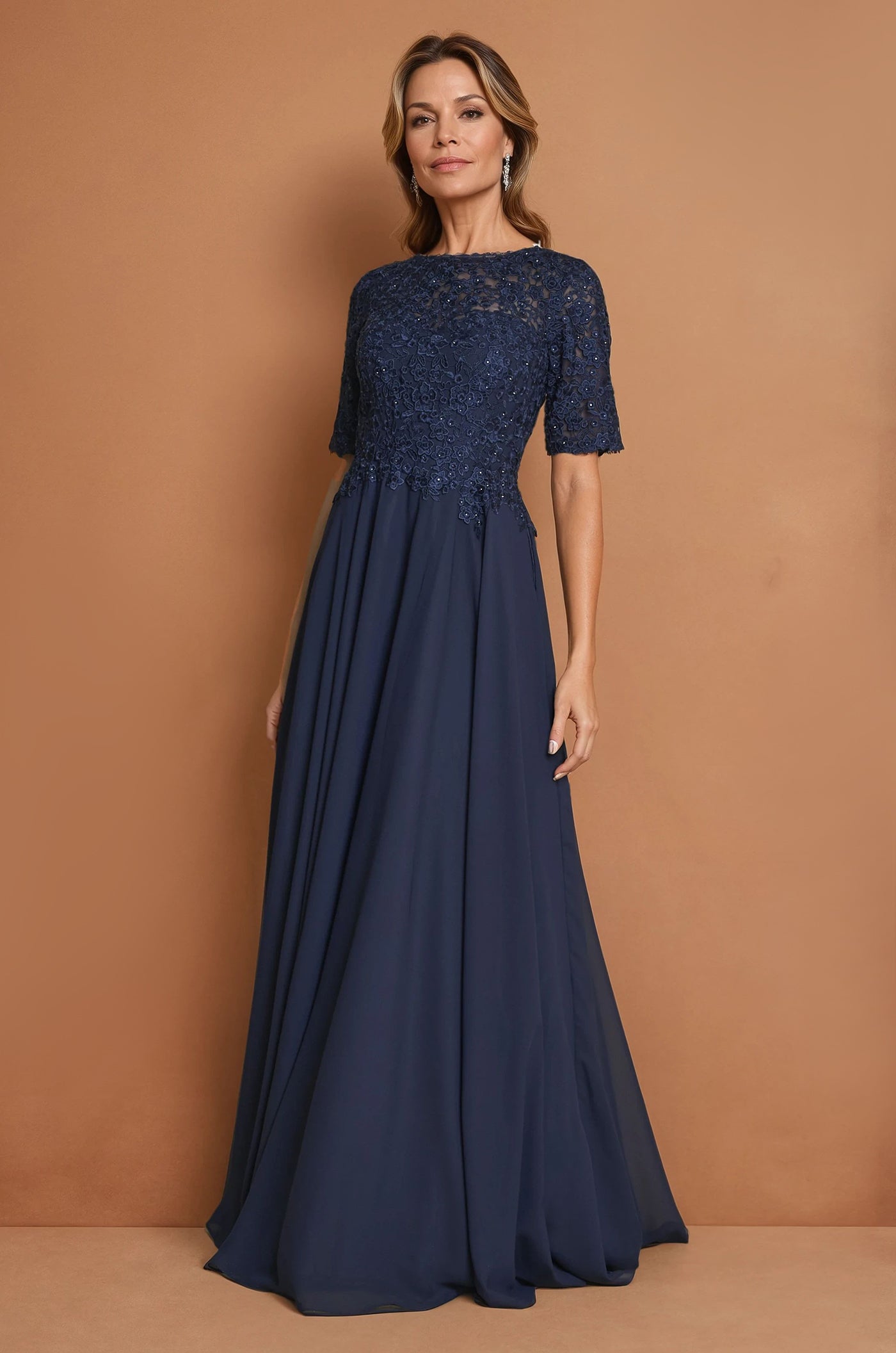 Mini Sleeve Lace Mother Of The Bride Dress