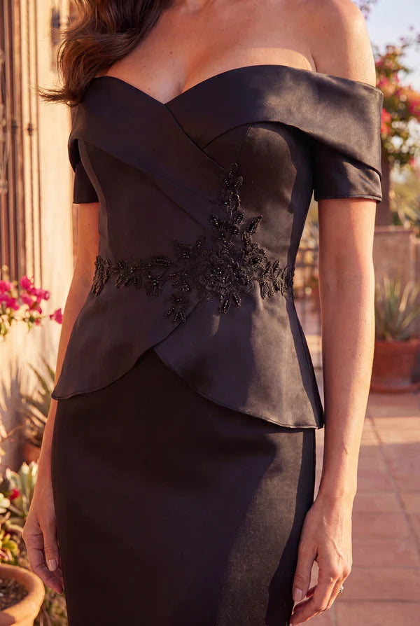 Off Shoulder Sleeve Mother Of The Bride Gown