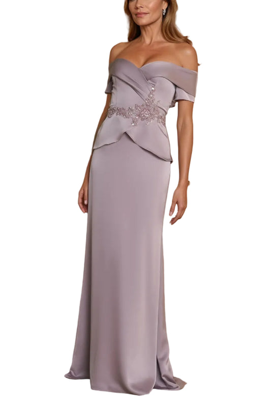 Mother of the Bride Dresses Off Shoulder Sleeve Mother Of The Bride Dress Mauve