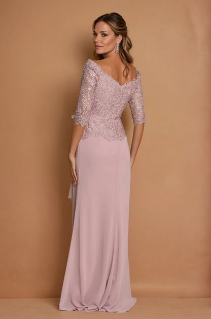 Mother of the Bride Dresses Long Sleeve Lace Mother Of The Bride Dress Mauve