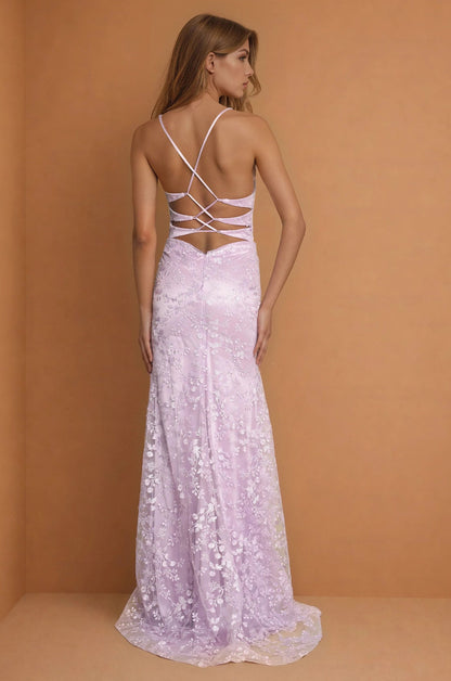 Prom Dresses Long Open Back Sexy Prom Dress Lilac