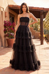 Floor Length Layered Formal Dress Prom Ball Gown