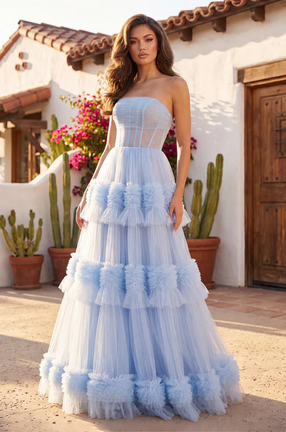 Floor Length Layered Formal Dress Prom Ball Gown