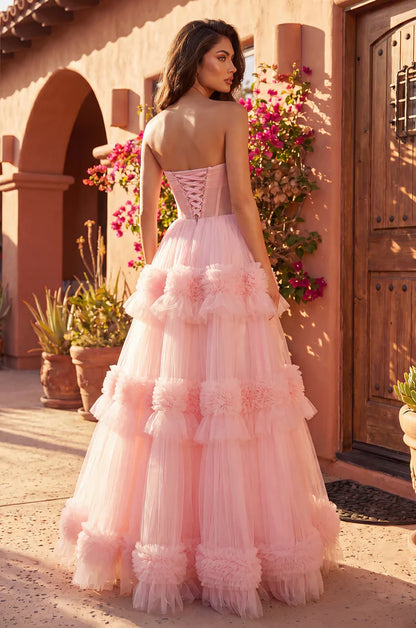 Floor Length Layered Formal Dress Prom Ball Gown