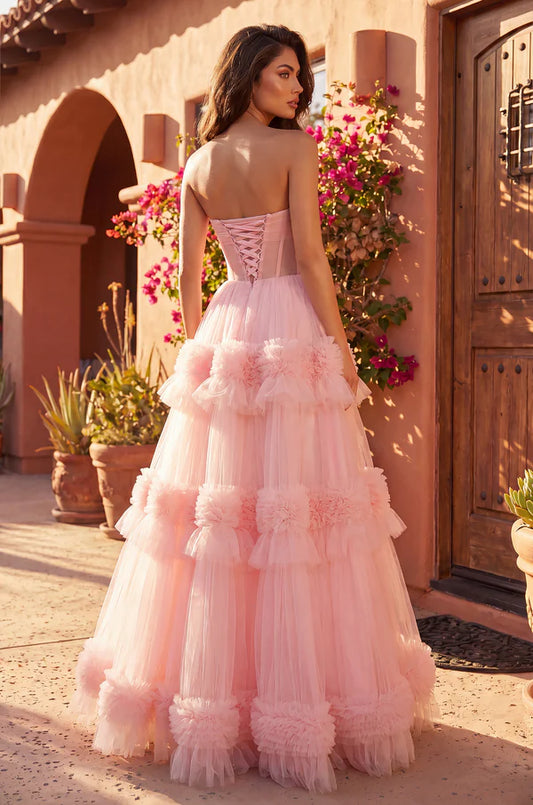 Floor Length Layered Formal Dress Prom Ball Gown