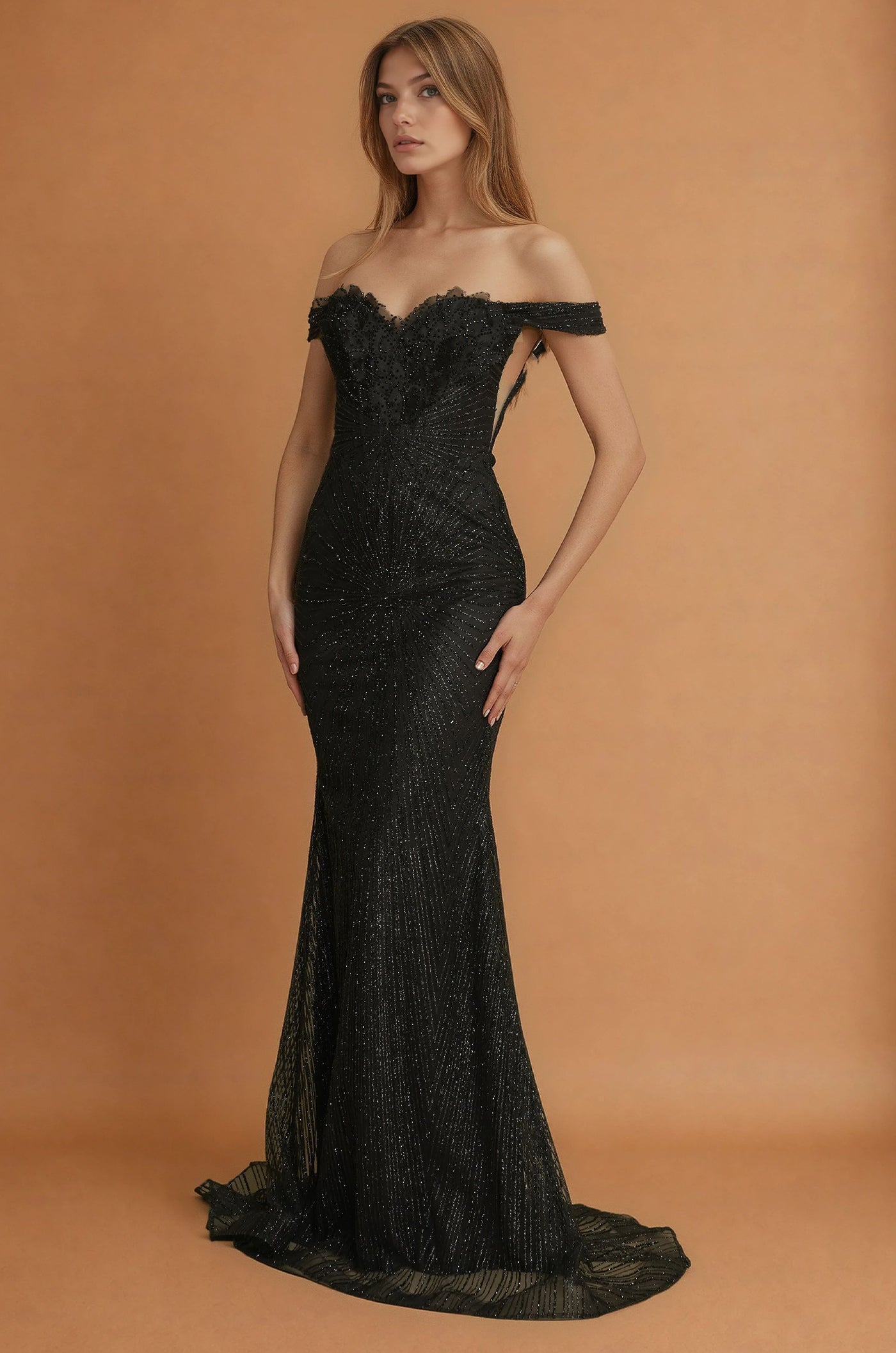 Prom Dresses Long Formal Off Shoulder Prom Dress Black
