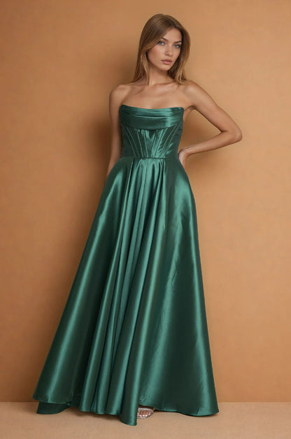 Formal Dresses Classic Long Mikado Corset Formal Ball Gown  Emerlad Green