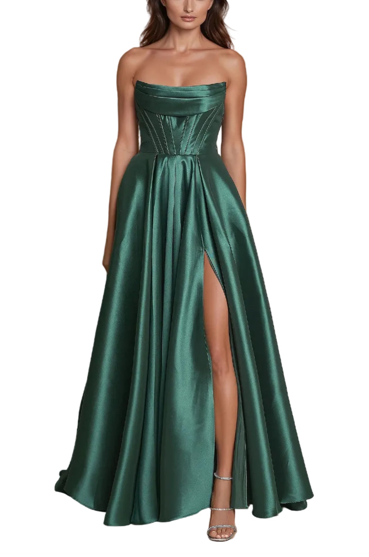 Formal Dresses Classic Long Mikado Corset Formal Ball Gown  Emerlad Green