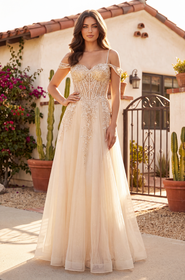 Pageant Long Formal Corset Gown