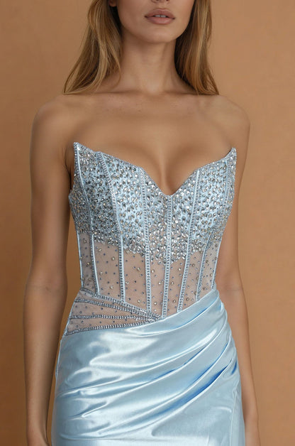 Prom Dresses Long Corset Sexy Prom Dress Paris Blue