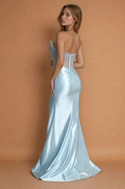 Prom Dresses Long Corset Sexy Prom Dress Paris Blue