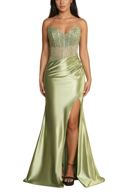 Prom Dresses Long Corset Sexy Prom Dress Sage