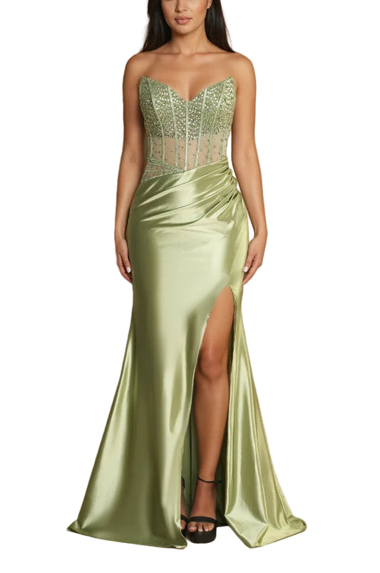 Prom Dresses Long Corset Sexy Prom Dress Sage