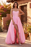 Lace Up Long Short Prom Gown