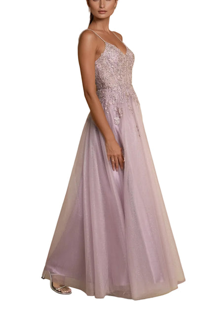 Prom Dresses Long Lace Formal Prom Ball Gown  Mauve
