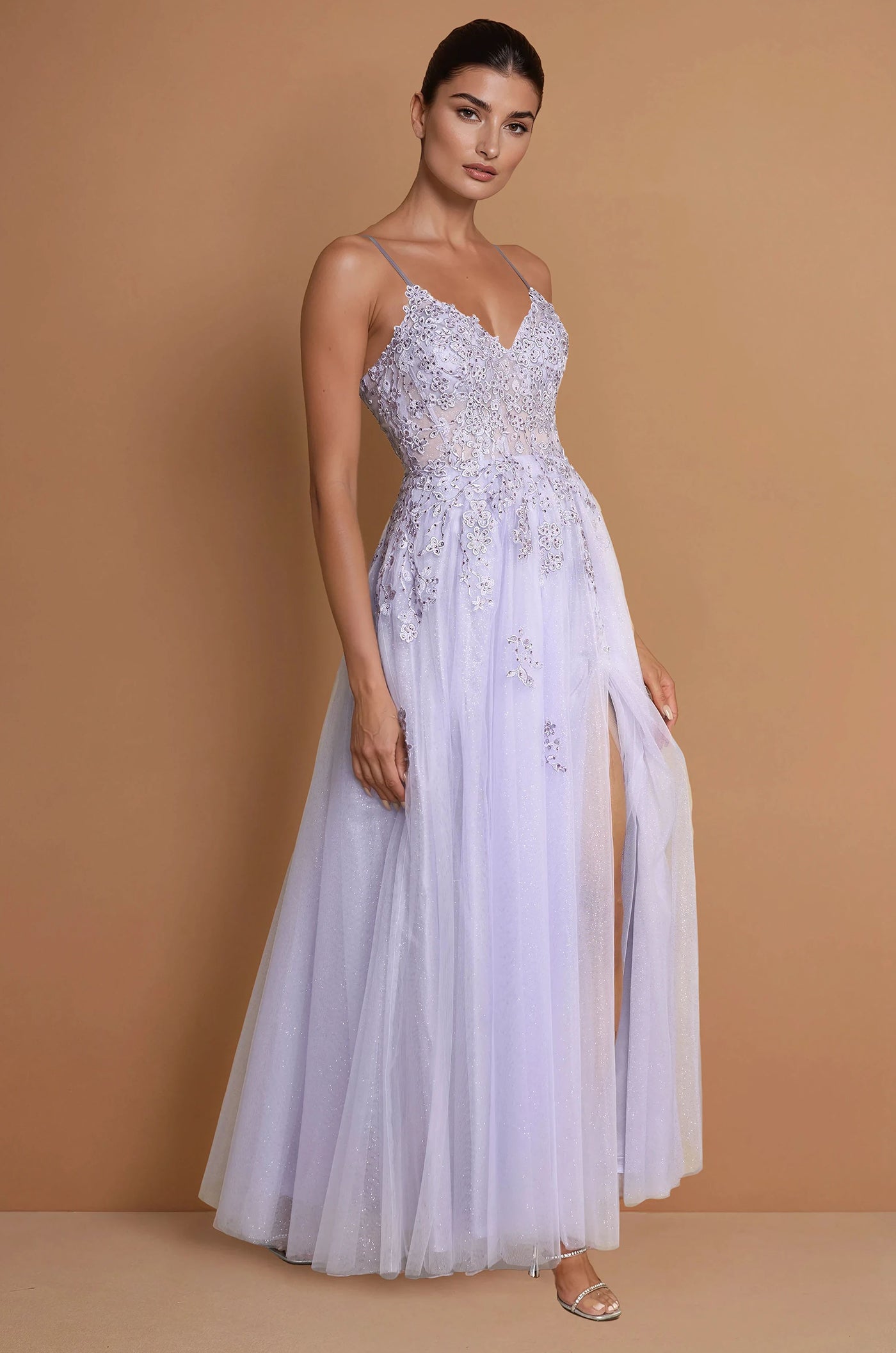 Prom Dresses Long Lace Formal Prom Ball Gown  Periwinkle