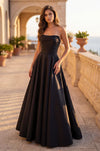 Evening Long Corset Pleated Prom Ball Gown