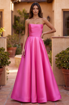 Evening Long Corset Pleated Prom Ball Gown