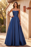 Evening Long Corset Pleated Prom Ball Gown