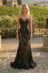 Lace Up Lace Formal Evening Dress