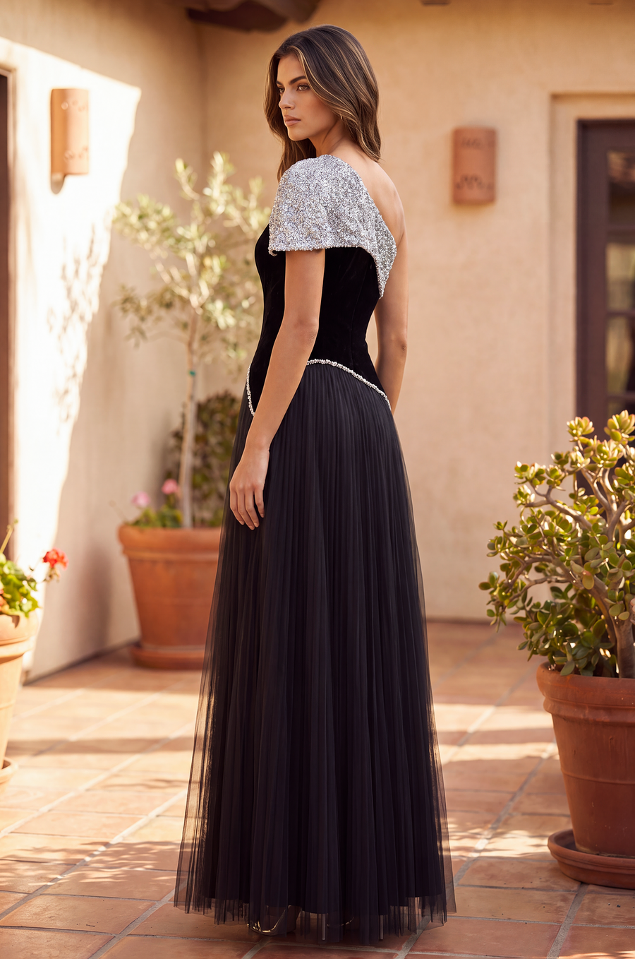Formal Dresses Long One Shoulder Black Couture Dress Black