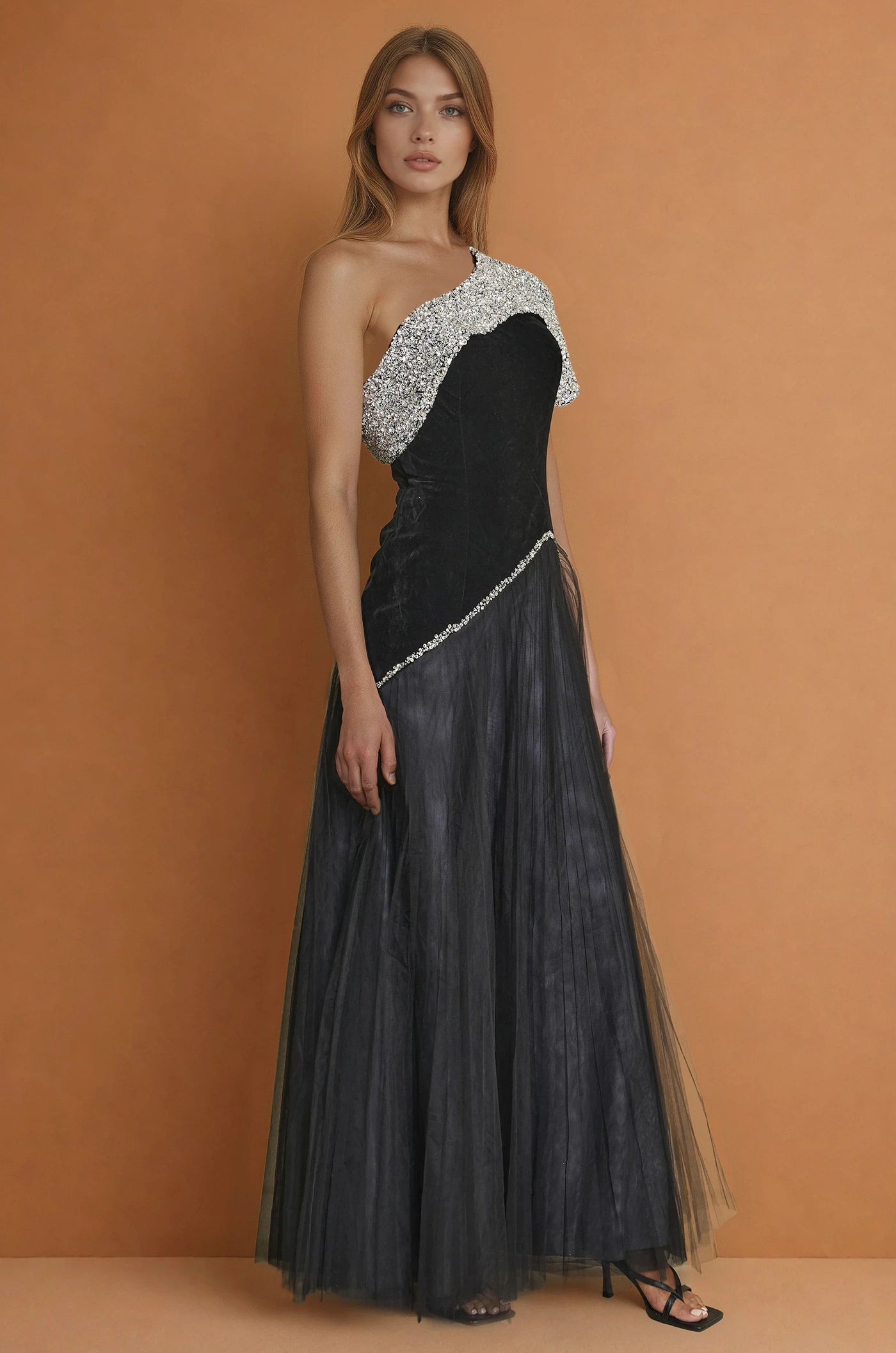 Formal Dresses Long One Shoulder Black Couture Dress Black