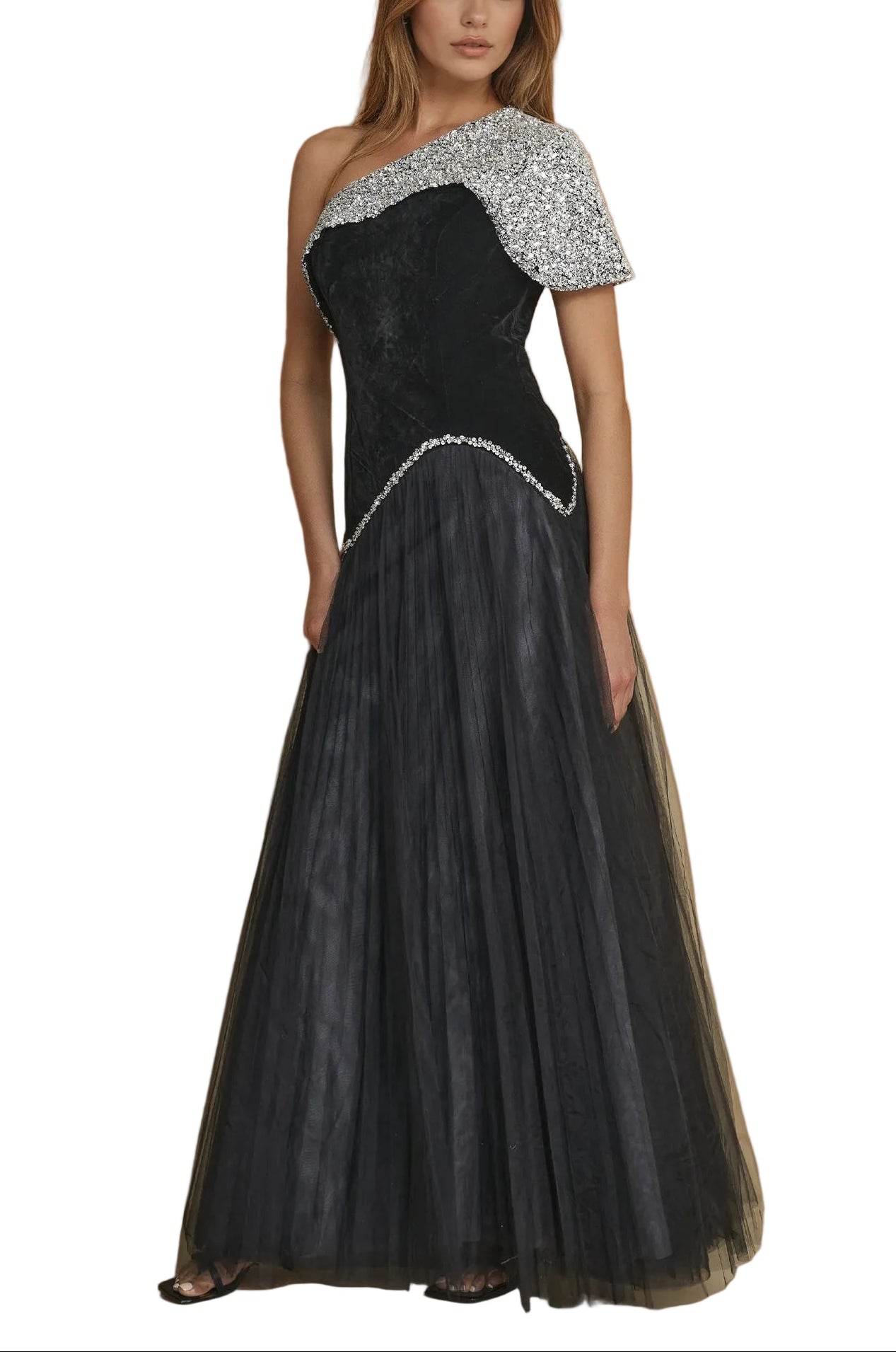 Formal Dresses Long One Shoulder Black Couture Dress Black