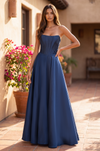 Long Formal Corset Satin Ball Gown