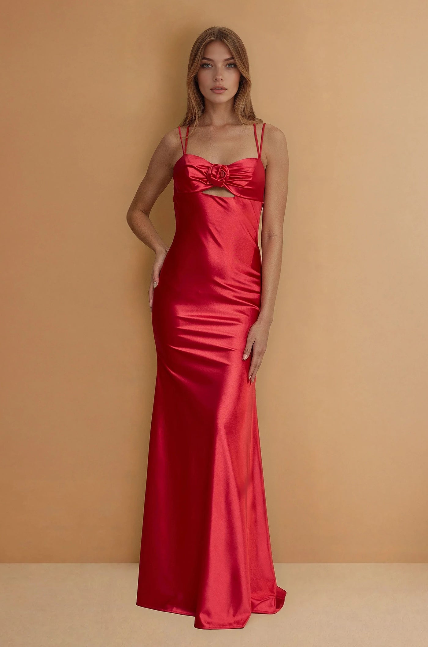 Prom Dresses Long Sexy Prom Satin Formal Dress Red