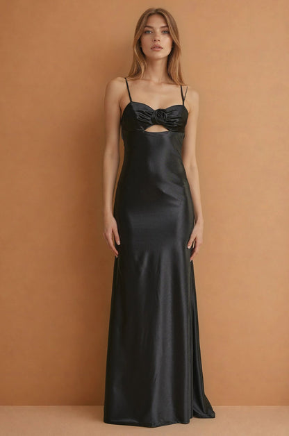 Prom Dresses Long Sexy Prom Satin Formal Dress Black