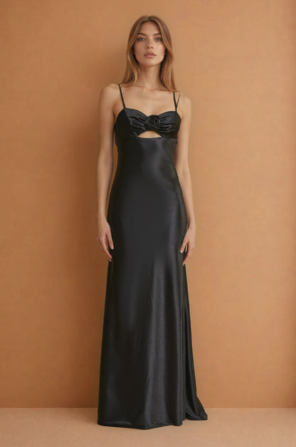 Prom Dresses Long Sexy Prom Satin Formal Dress Black