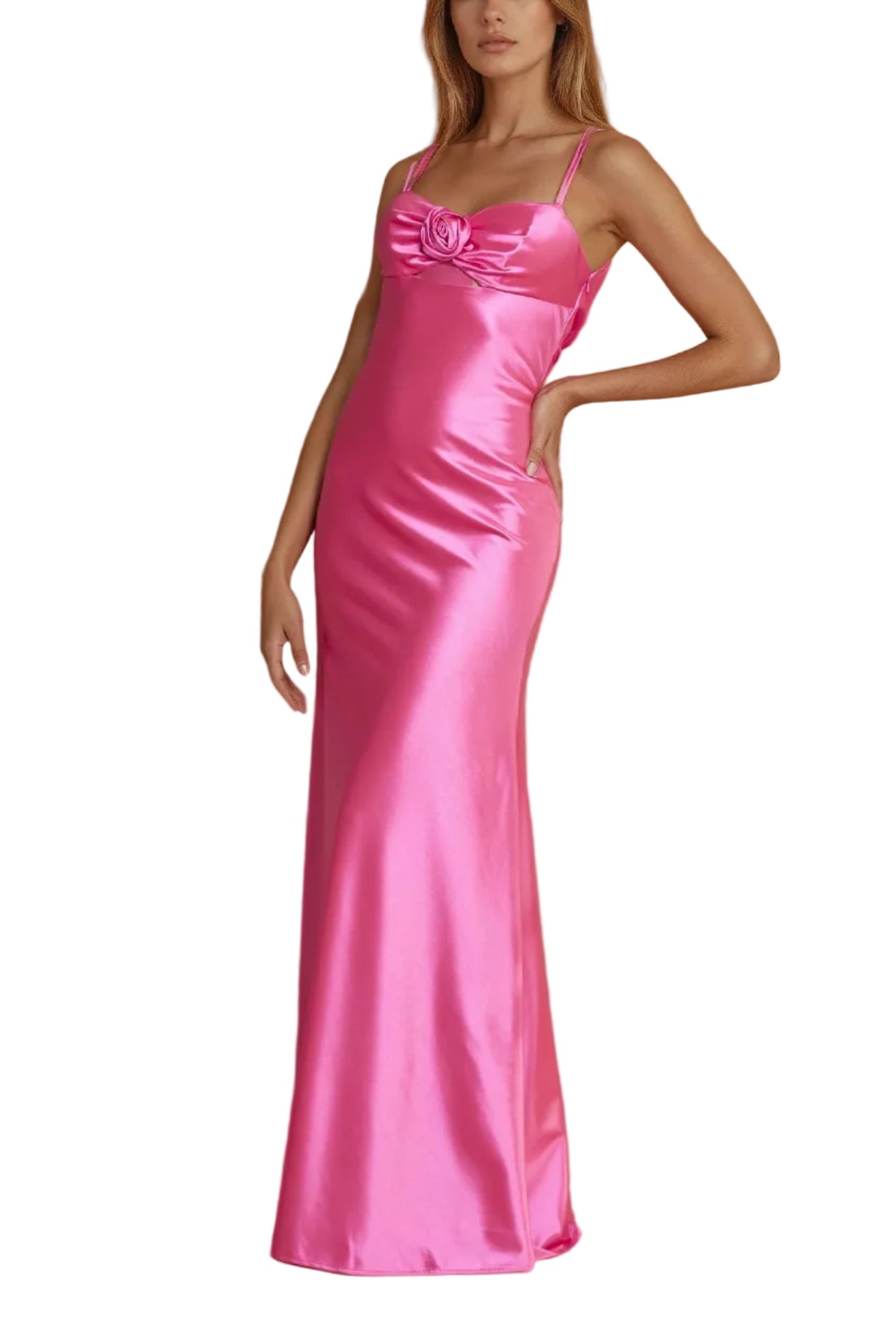Prom Dresses Long Sexy Prom Satin Formal Dress Pink