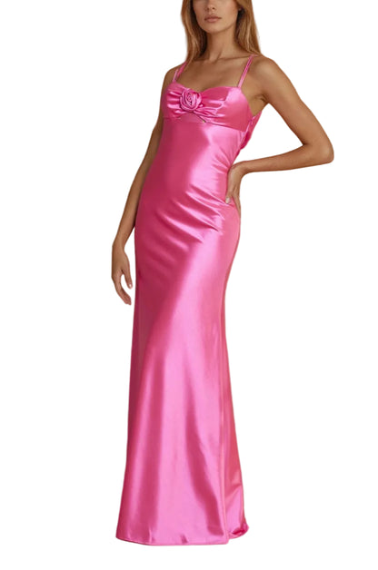 Prom Dresses Long Sexy Prom Satin Formal Dress Pink