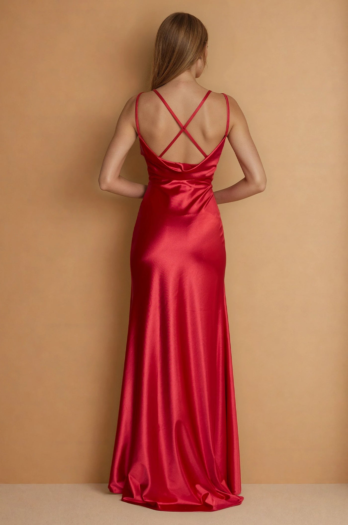 Prom Dresses Long Sexy Prom Satin Formal Dress Red