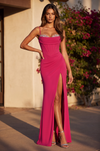Lace Up Fitted Formal Prom Dress