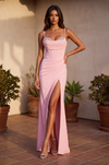 Lace Up Fitted Formal Prom Dress
