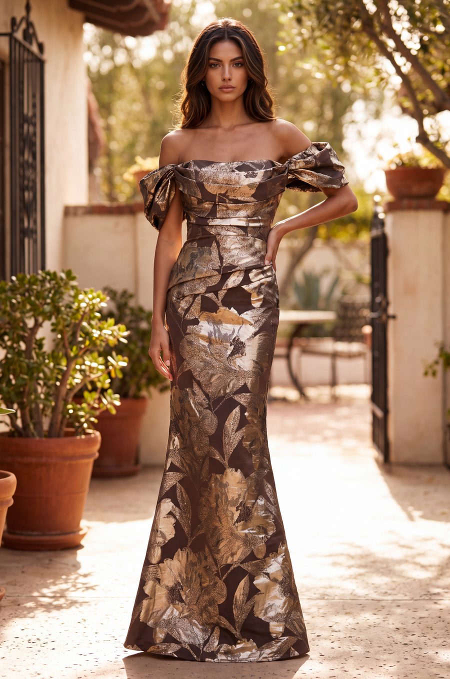 Floor Length Off Shoulder Formal Couture Evening Dress