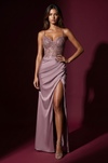 Sequin Floral Lace Bodice Long Formal Dress