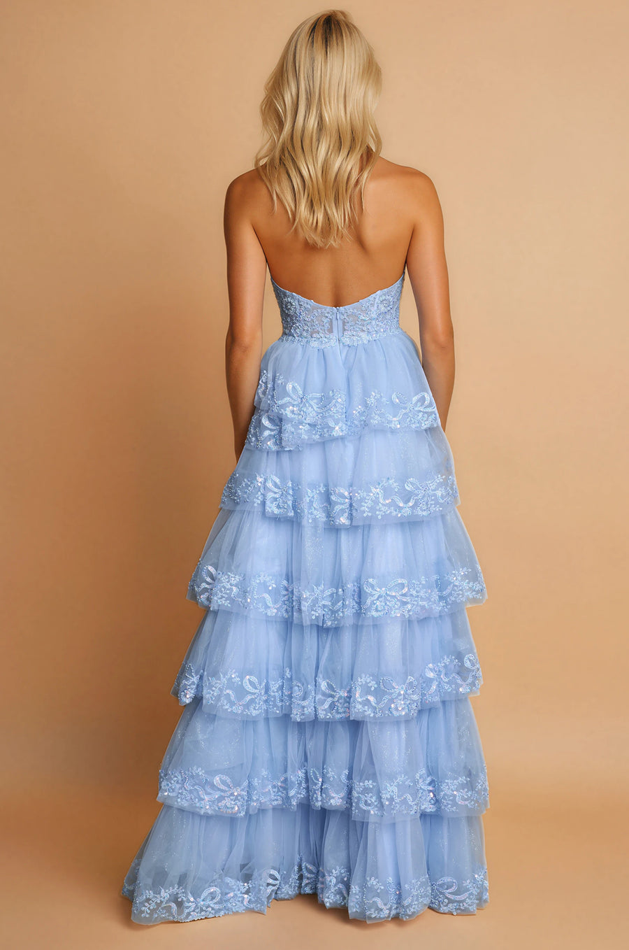 Evening Long Halter Neck Beaded Corset Prom Dress