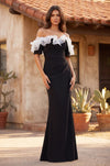 Ruffled Long Off Shoulder Formal Evening Dress