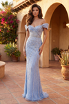 Beaded Formal Dress Off Shoulder Sweetheart Mermaid Gown