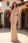 Beaded Mermaid Long Formal Couture Dress