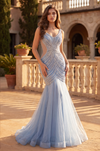 Beaded Illusion Side Mermaid Prom Dress