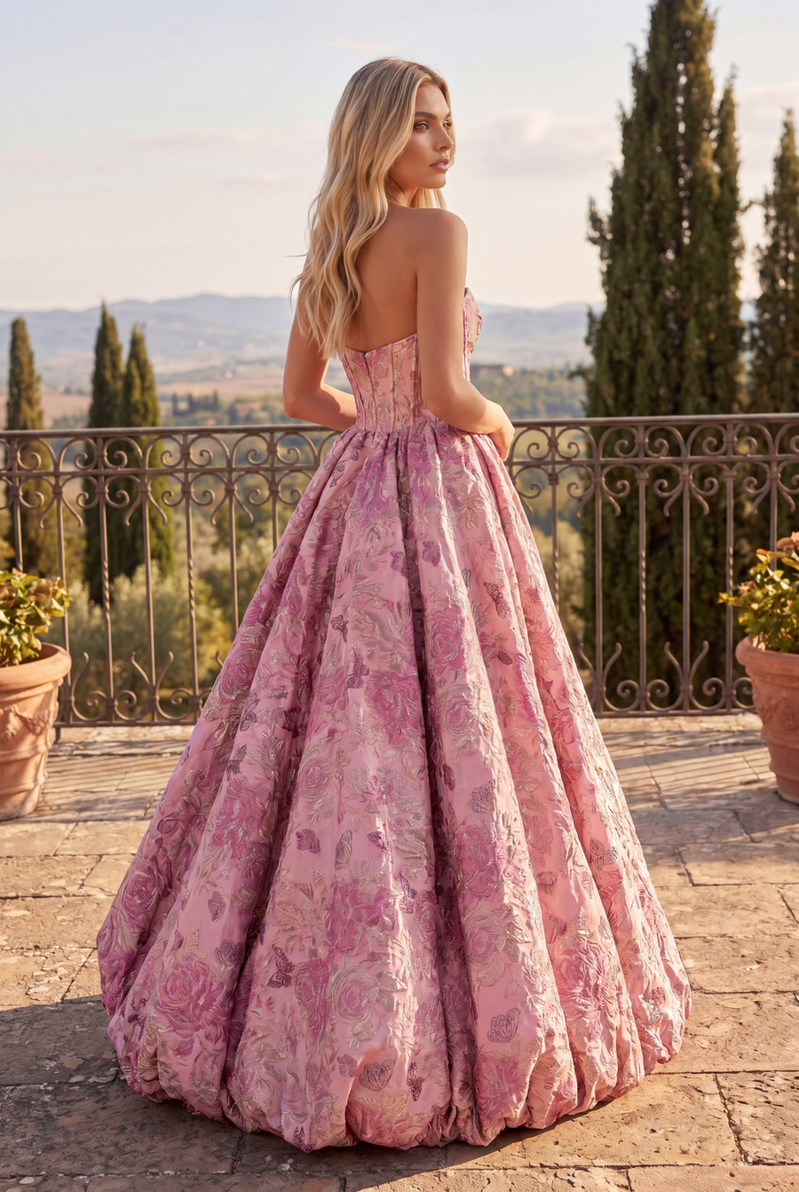 Formal Floral Long Ballgown Corset Bodice