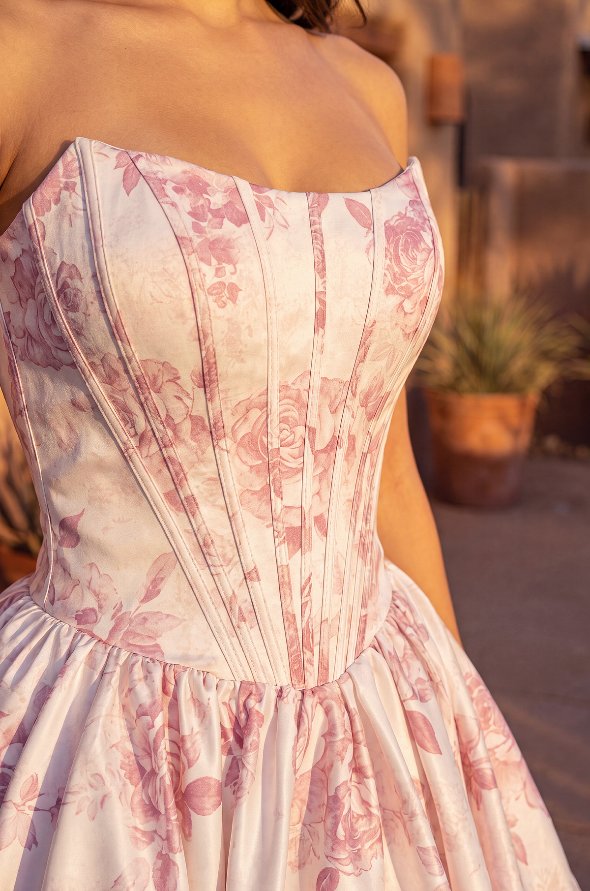 Floral Corset Short Homecoming Dress